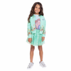 DSNY The Little Mermaid Embroided Green Hoodie T-Shirt & Skirt Fancy 3 piece Set 13347