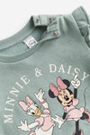 HM Minnie & Daisy Print Friends Forever Dusty Green Terry Sweatshirt 13661