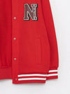 LCW New York,TokYo, London Embroided Red  Fleece Base Ball Jacket  13614