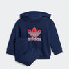 ADS Big Red Embroided Logo Navy Blue Hooded Terry Track Suit 13660