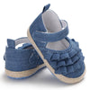 VLSN Frill Style Denim Prewalkers Booties 13940