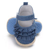 VLSN Frill Style Denim Prewalkers Booties 13940