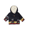 JM Full Sherpa Furr Navy Blue Hooded Zipper 7858