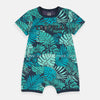 CC Tropical Applic Leaf Print Navy Blue Jump Suit 4618