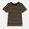 GRG Football Applic Navy & Yellow Stripe Tshirt 3765