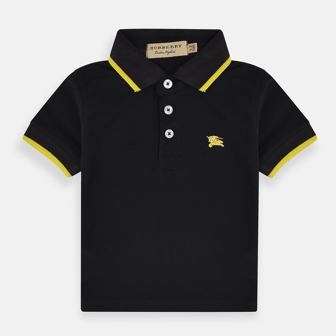 Black polo shirt with yellow horse 2025