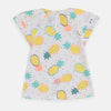 Bab Clb Pineapple Print White Top 3747