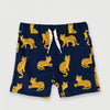 Bab Clb Leopard Print Navy Blue Terry shorts 8834