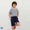 MNG Plain Navy  Blue Terry Shorts 8836