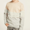 Eligo Block Color Beige & Grey Knitted Sweater 10465