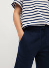 MNG Plain Navy  Blue Terry Shorts 8836