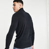 FC Logo Zip Front Mock Neck Fleece Black Sweatshirt 10044