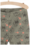 51015 Woven Ball Cat Print Green Legging 4339